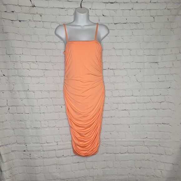 Women's Sleeveless Ruched Sides Bodycon Dress Large - Picture 1 of 5